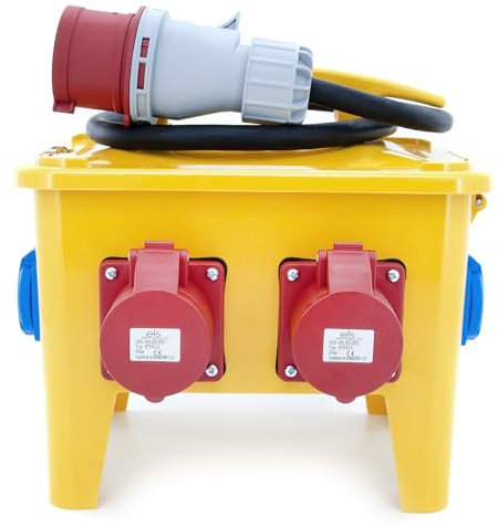 ELS Elektrotechnika boîte de distribution de chantier avec FI/LS, distributeur portable sorties (1x CEE 32A / 2x CEE 16A / 4x 230V), distributeur de courant mobile IP44 avec 1,5m de câble OPD 5G 4mm²