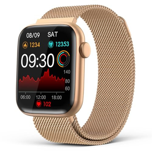 Smartwatch Donna, 1,9'' Orologio Smartwatch con Chiamate e Risposta, IP68 impermeabile, 24H Cardiofrequenzimetro/SpO2/Sonno, Smart Watch Contapassi Android iOS [Classe di efficienza energetica A+++]