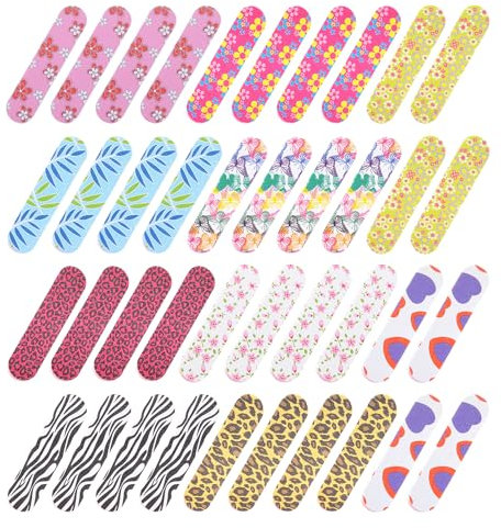 Lot de 40 limes à ongles, multicolores, double face, 9 cm, pour réparation et polissage des ongles, outils de manucure et de beauté, limes à ongles pour ongles naturels, façonnage des ongles