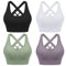Leversic Brassiere Sport Femme Soutien-Gorge de Sport Femme Brassiere Femme Sport sans Armature Elastique Amovibles Coussinets Fitness Yoga Soutien Gorge Sport Noir+Blanc+Violet+Vert XL