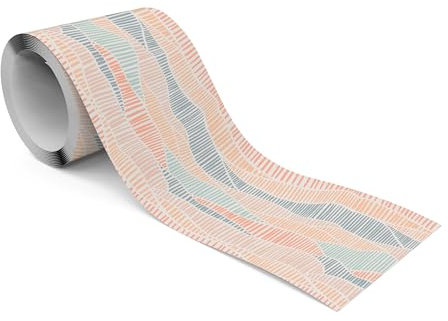 Muralo - Selbstklebende Bordüre - Tapetenbordüre Wandbördure - Dekorative Wandtatto für Wände, Möbel, Decken, Tapeten, Wandverkleidungen, Türen - Pastellfarbenes Boho-Muster - Br.10cm x Hö.300cm