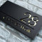 Placa personalizada con números de casa para exteriores, acrílico cortado con láser 3D, placas de dirección con nombre de calle (negro dorado)