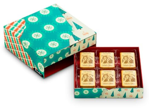 TostaRica - 60 Galletas Personalizadas con Foto y Dedicatoria - Regalo Original - Edición de Navidad