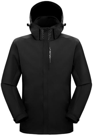 SUKUTU Veste imperméable d'extérieur pour homme Manteau de pluie léger Manteau respirant et coupe-vent pour le voyage Manteau imperméable pour la randonnée