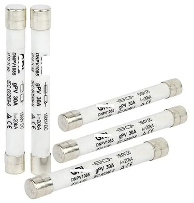 Fusible DC 1500V Solaire Coup Rapide Céramique gPV Fusible Lien DNPV1085 10X85 gG Découpe 2A 4A 6A 8A 10A 16A 20A 25A Circuit Protection Fuse(10A)