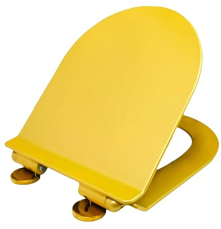 LAVITA SOFI SLIM GOLDEN NEVER DIE Antibakterielle Duroplast WC-Sitz mit Absenkautomatik und Schnellverschluss | Passend für LAVITA SOFI SLIM GOLDEN NEVER DIE Wand WC | Gold