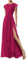 WSEYU Vestido de gasa para dama de honor, plisado, acampanado, para dama de honor, vestido de noche formal, fucsia, 48