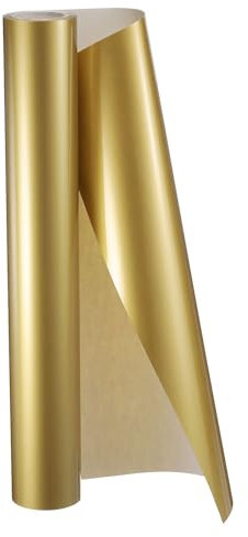 sourcing map HTV Heat Transfer Vinyl 11.8 x 5ft Roll PU Gold Iron on Vinyl for All Cutter Machine, Easy to Cut & Weed