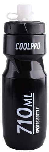 Azarxis Bidon Vélo 610 ml 710 ml Gourde Sport Bouteille d'Eau pour Marathon Running VTT (Noir, 710 ml)