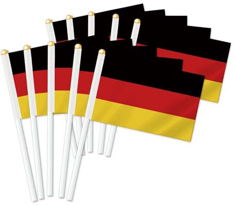 25 Stück Deutschland Handheld Flagge,Deutsch Dekor Hand gehalten Hold Fahne, Dekoration Banner hand Germany