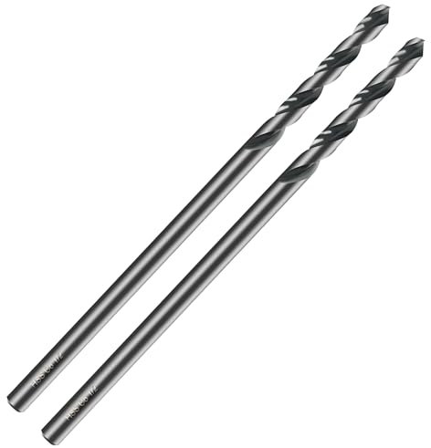 1/2 Inch x 12 Inch Aircraft Drill Bit (Professional Grade 2 Pack) Extra Long Black Oxide Cobalt Extension Bit - Perfect for Drilling into Sheet Metal, Stainless, Aluminum, Wood, & Copper