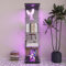 MIOOSUT Vitrine en Verre Miroir, 36.5 * 42.5 * 164, Vitrine Verre avec Serrure et LED, Armoire de Rangement en Verre sur Pied, Vitrine LED, 4 étagères, 1 Portes (Miroir + LED Noir, 1 Porte, 4 étages)