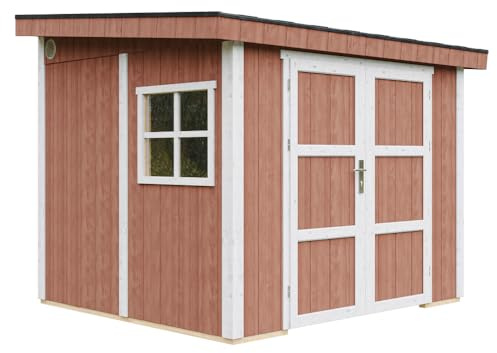 Gartenhaus Premium Qualität 5,9 m² - H231x248x294 cm - Aufbau von LP Smartside Panels – Ohne Boden und Seitenwand – Timbela M938B-REDWOOD RED