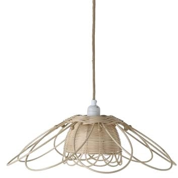 VERTBAUDET Kinderzimmer Lampenschirm aus Rattan in Blumenform beige