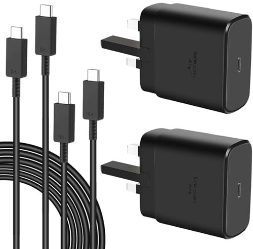 2-Pack 45W Super Fast Charger for Samsung,Gcstnn USB C Plug for Galaxy S25 Ultra/S25+/S24/S24 Ultra/S24+/S24/S23/S22/S21/A56,A55,A36,A26,A16,Z Fold 6/ Flip 6,Tab S10 S9,with 6.6ft 5A Type-C Cable