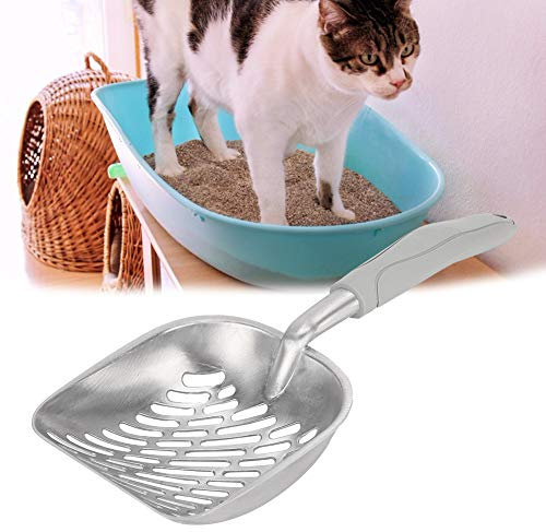 Susta Portable Cat Litter Shovel, setaccio per lettiera per Gatto in Acciaio Inossidabile con Design per Il Gancio per Una Facile Pulizia di Gatti