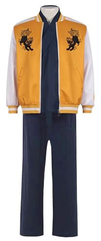 Lzrong Togame Jo Cosplay Kostüme Tomiyama Choji Cosplay Sako Katze Herrenkostüme, Togame Jo Sweatshirt gelbe Jacke Schwarz Hose Uniform Komplettset, Anime Cosplay Halloween Kleidung Weihnachten