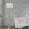 Swehooirt Silver Grey Wallpaper for Living Room Feature Damask Bedroom Wallpaper for Adults Retro Leaf Slight Glitter Kitchen Wallpapers for Hallway Dining Room