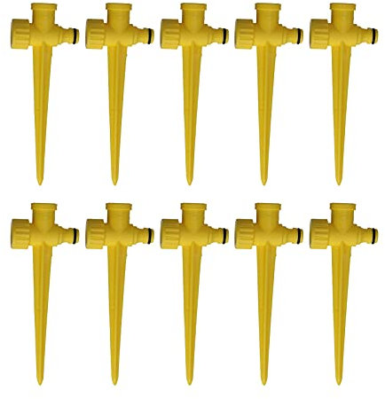 Rasensprenger-Spike-Basis, 10 Stück, hochwertiger Kunststoff, rostfrei, Anschluss für Gartenbewässerungssystem für Balkone, Innenhöfe, Pflanzen, Wände, grüne