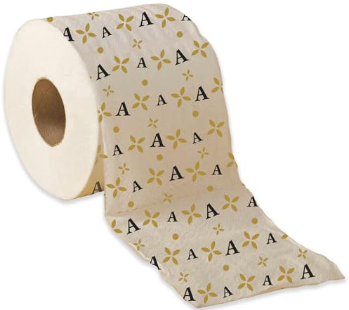 Rouleau de papier toilette personnalisé avec initiale et bandeau avec blagues drôles – Idée cadeau plaisanterie mignonne, gadgets spiritueux lettre A