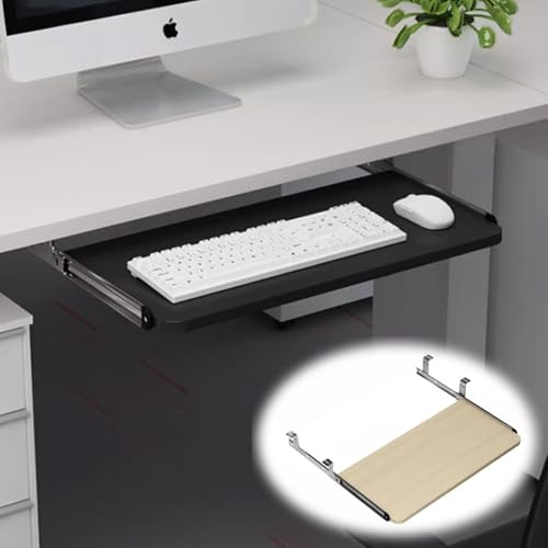LYVQZPWLR Large Keyboard Tray Under Desk, Under Desk Pull Out Keyboard Tray Multicolor 20-30 inches(Black,75cm/30in)