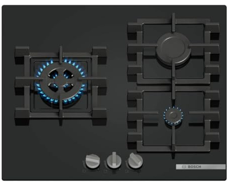 Bosch, Gaskochfeld, Serie 4, 60 cm, Gasstop, schwarz, PNC6B6K40 | Kochen Sie mit der Gewissheit, dass das Gas abgeschaltet wird, wenn die Flamme erlischt.