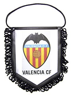 Valencia CF Banvcf Banderín, Blanco/Naranja, 15 x 11 cm
