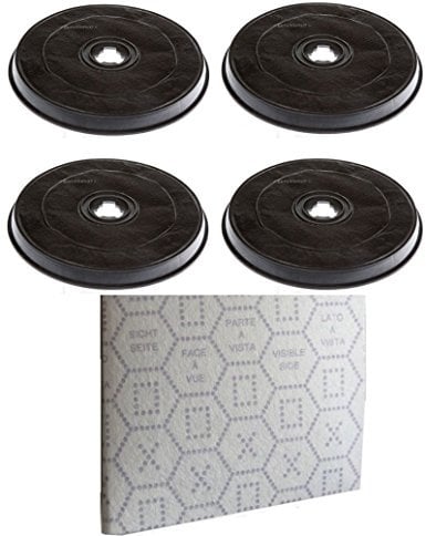 Faber 4 Aktivkohlefilter mit Schmetterling + 1 Tuch H 2,6 cm Ø 23,2 F 38