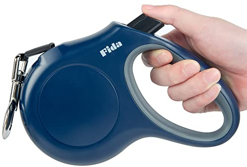Fida Retractable Dog Lead, 5m Extendable Dog Lead for Large Dog Up to 50KG with Anti-Chew Wire | 360° Tangle Free | Strong Nylon Tape | Reflective Stitching
