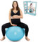 BABYGO® Gymnastikball Schwangerschaft Sitzball Büro Schwanger Yoga Pezziball | inklusive Schwangerschaftsbuch zur Geburt & Fitness | Anti-Burst 1000 Kg (Turquoise, 65cm)