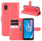 ROVLAK Funda para Alcatel 1B 2020 Case Flip Cover Cartera con Ranura para Tarjetas Estuche de Cuero PU + Interior de Silicona TPU Case con Soporte Carassa para Alcatel 1B 2020 Smartphone,Rojo