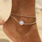 TseenYi Bracelet de cheville bohème en pierre de lune opale - Doré - Chaîne de pied pour femme et adolescente (doré)