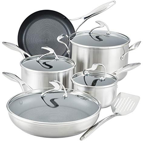 Circulon Stainless Steel Cookware Pots and Pans Set with SteelShield Hybrid Stainless and Nonstick Technology