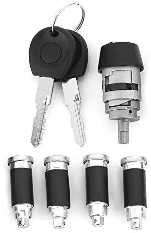 Qiilu kit barillet t4 Cylindre de serrure d'allumage avec clé 357905855A cylindre de serrure d'allumage de voiture et Kit de clé adapté pour T4 1990-2003