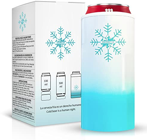 BierKühler Qualitätskühler Thermos Getränkekühler Flaschenkühler für 330 ml 440 ml 500 ml Bier Dosen und Flaschen Original Geschenkt für Männer und Frauen