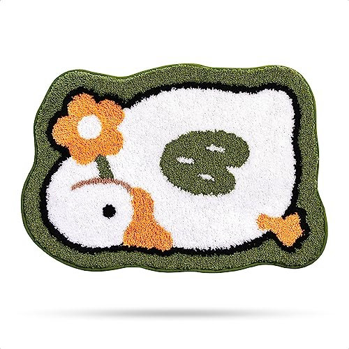 Niedlicher Badteppich Badematte für Badezimmer Rutschhemmender Weicher Badteppich für Duschen Niedlich Plüsch Mikrofaser Super-saugstark Plüschteppich für 45x65cm