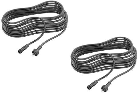 ledscom.de 2 Stück Verlängerungskabel für Stecksystem NEMO (IP44), 5 m, schwarz