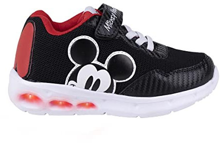 CERDÁ LIFE'S LITTLE MOMENTS Baskets Garçon Mickey Mouse Avec Lumières, Fermeture Scratch et Embout Renforcé Pour Faciliter l'Indépendance et Confort, Sneaker, Noir,