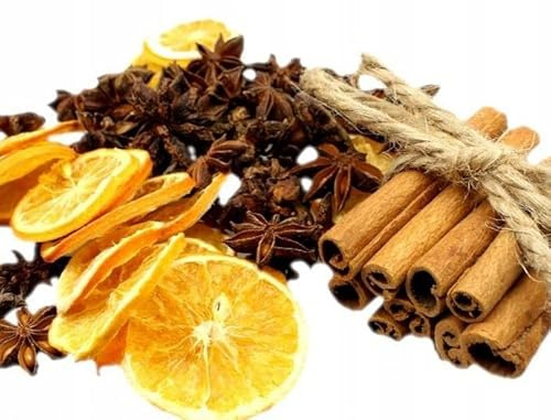 Happenings Weihnachtsmischung aus getrockneten Orangenscheiben, Zimt, Anis (150 g) Dekorationsset