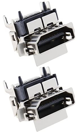 eMagTech 2pcs Prise de Port HDMI Compatible avec Xbox One S Uniquement Prise de Port HDMI Prise Jack Interface Connecteur Remplacement Aluminium