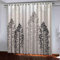 ZAPVI Fenster Vorhang Schlaufen-Vorhang Nebel & Wald Dekorative Gardine Schlaufenschal Fenster-Schal 2er Set Größe:2 x B75 x H166cm