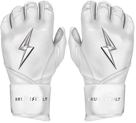 Bruce Bolt Chrome Series Schlaghandschuh mit Langer Manschette, Weiß, Größe M