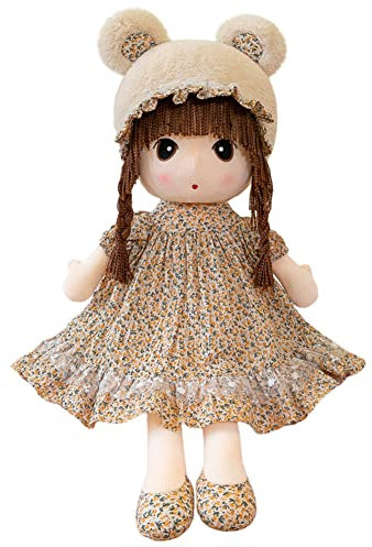 ISAKEN Mädchen Plüschpuppe Weiche Stoffpuppe Kuschelpuppe Baby Mädchen Weiche Puppe Mädchen Dekoration Begleiten Spielzeug Schlafpartner Puppe Kinder Erwachsene