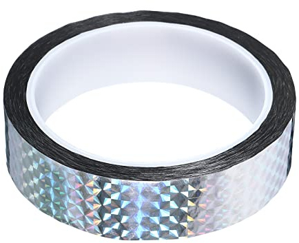YOKIVE Prism Tape, Selbstklebende Holografische Reflektierende Dekorative Bänder, Ideal Für Bastelprojekte, DIY Kunst, Zuhause, Täglicher Gebrauch (Silber, 1 Zoll x 55 Yard)