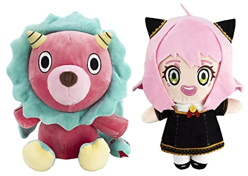 DigiTizerArt Anime Plush Anya Forger Doll Toy and Chimera Lion Plushie Figure Stuffed Pillow Cushion Decoration Halloween Cosplay Props Kids Gift 2 Pcs