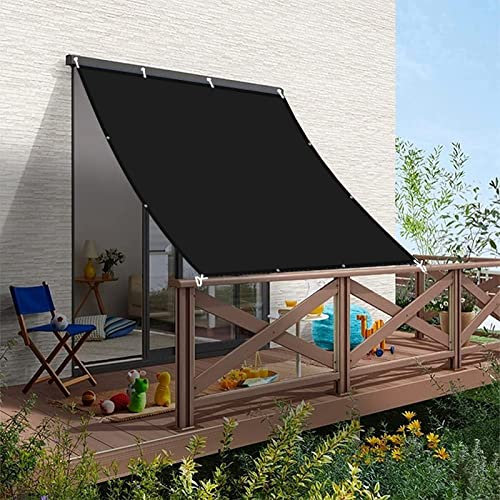 Voile d'ombrage Rectangulaire 2x2M en HDPE Voile d'ombrage sur Mesure avec kit d'installation Robuste pour Jardin terrasse Camping, Noir