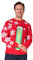 RICK AND MORTY Mens Christmas Jumper, Warm Funny Xmas Sweater - Mens Gifts (Red, L)