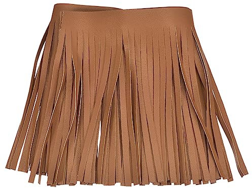QUARKZMAN 1 Yard 6 Kunstleder Fransen Besatzmen Doppelseitig Leder Nähen Quaste Fringe für Basteln Nähen Kleid Kunsthandwerk Rock Dekoration Braun
