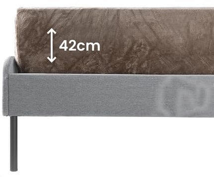 BaSaTex Boxspringbett & Wasserbett Spannbettlaken 200x220 cm in Cashmere-Touch Plüsch Flausch Qualität | 38-42 cm Steghöhe | 100% Polyester | Farbe: Taupe