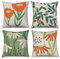 ASDCXZ Kissenbezug 40x40 cm 4er Set, Boho Orange Blumen Blätter Grün Beige Sofa Dekokissen Kissenbezüge Kissenhülle Waschbar Polyester Flachs Textil Outdoor Kopfkissenbezug Kissen Bezug